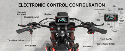 QRONGE X1 Spark 60V - 4500W Electric Dirt Bike for Teens & Adults | 50MPH w/Fat Tire Electric Motorcycle