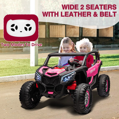 24V 4WD 2-Seater Can Am Maverick Ride On UTV for Kids | W/Remote Control Powerful Electric Vehicle & Leather Seats