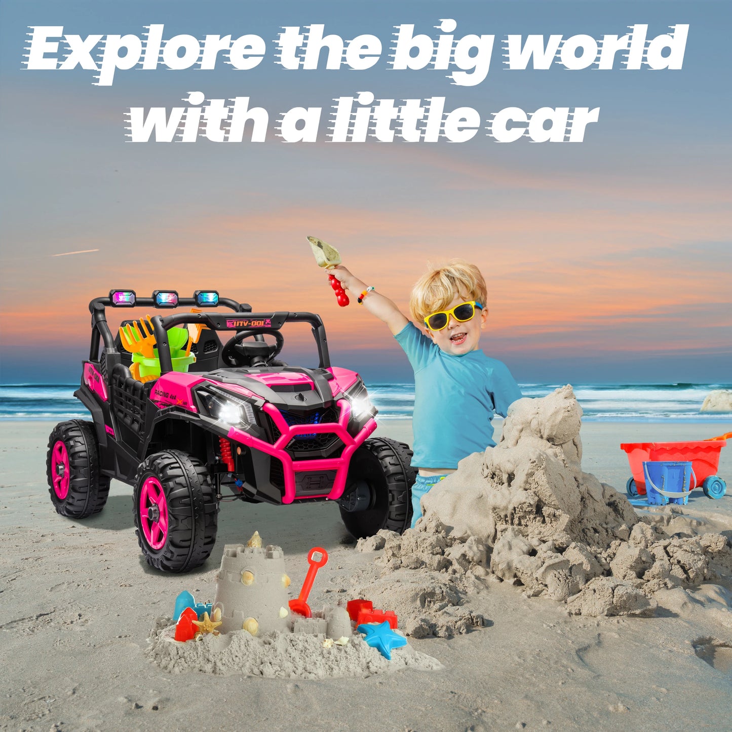 24V XL 2-Seater Kids Ride-On UTV 4WD w/ Remote | Off-Road UTV w/Long-Endurance Battery Power