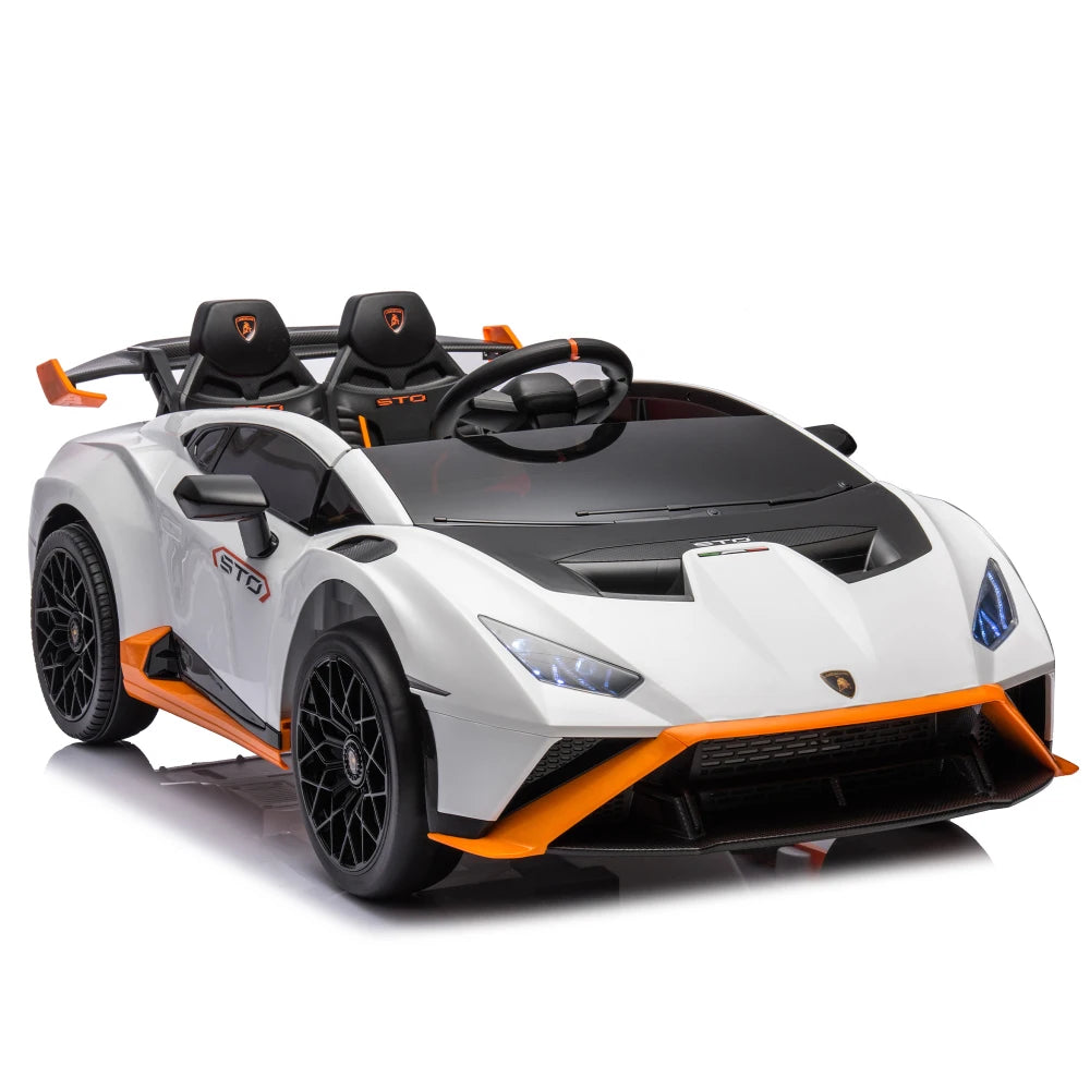 24V Licensed Lamborghini Huracan STO Kids Electric Ride-On Drift Car: 360° Spin