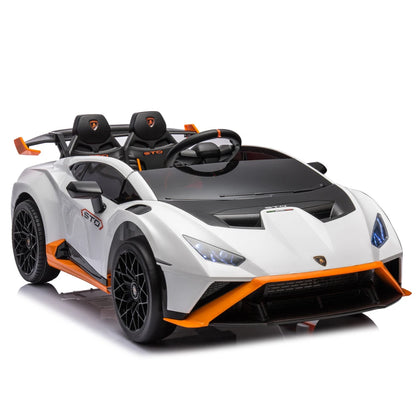 24V Licensed Lamborghini Huracan STO Kids Electric Ride-On Drift Car: 360° Spin