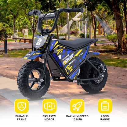 KOOZ HP120E 24V 250W Kids Electric Dirt Bike | Max Speed - 10 MPH & 7.5 Miles Range(Age: 5+)