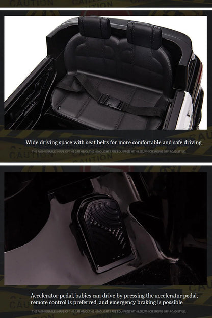 YOGOHALO 12V Big 4WD Kids Police Ride-On Car w/ Remote & Music | 1-Seater