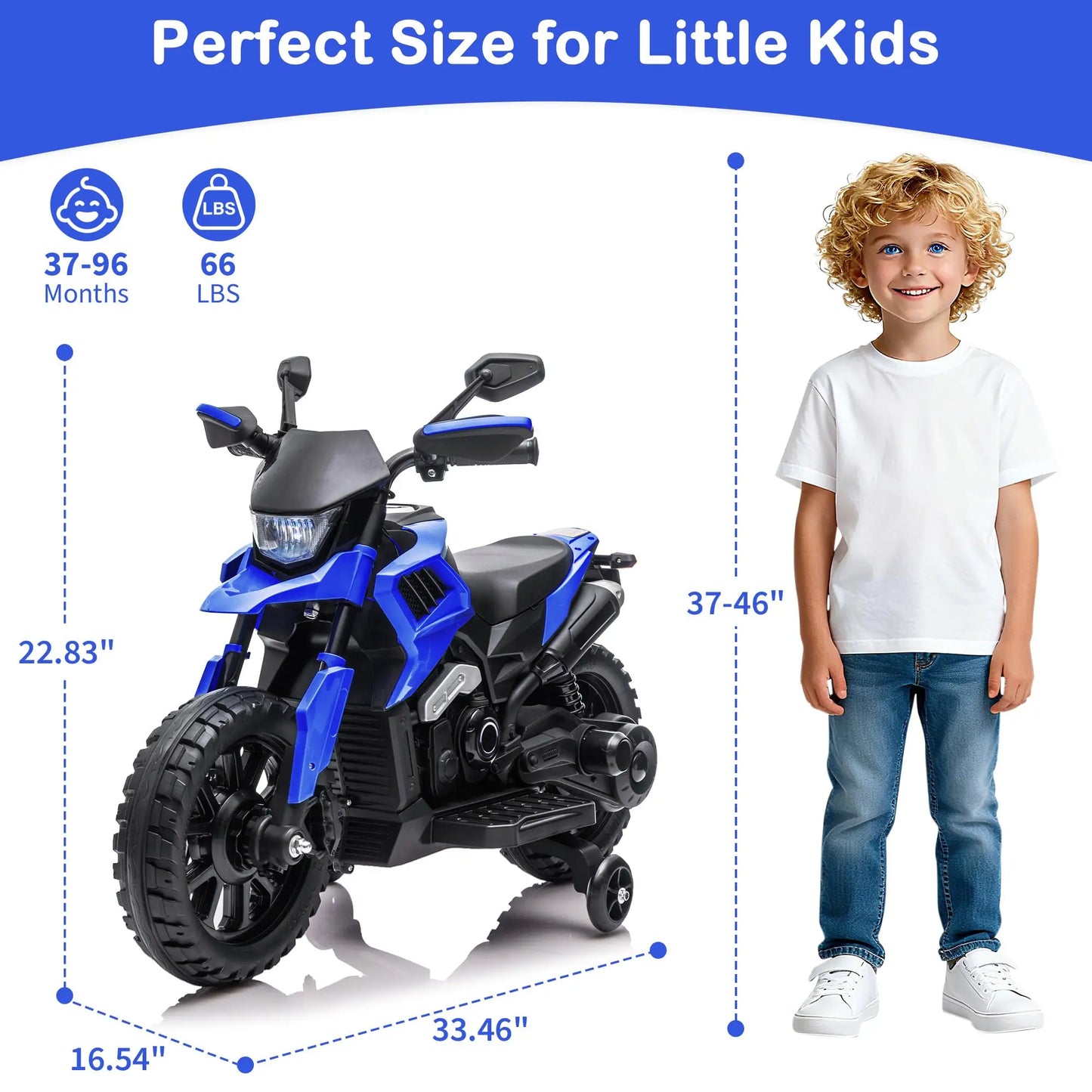 6V Electric Ride-On Motorcycle for Toddlers | Training Wheels | Kids Rider