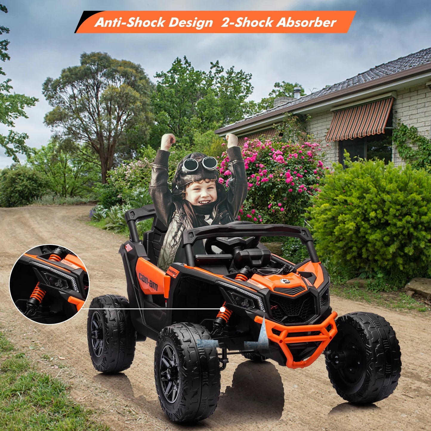 12V Kids Ride-On UTV Truck w/ Remote, LED & Wide Seat | Off Road UTV with Safety Belt(Age: 3 to 8Y)