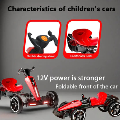 12V Electric Kids Racing Go Kart | Adjustable Seat | Kids Rider (Age: 3 to 8Y)