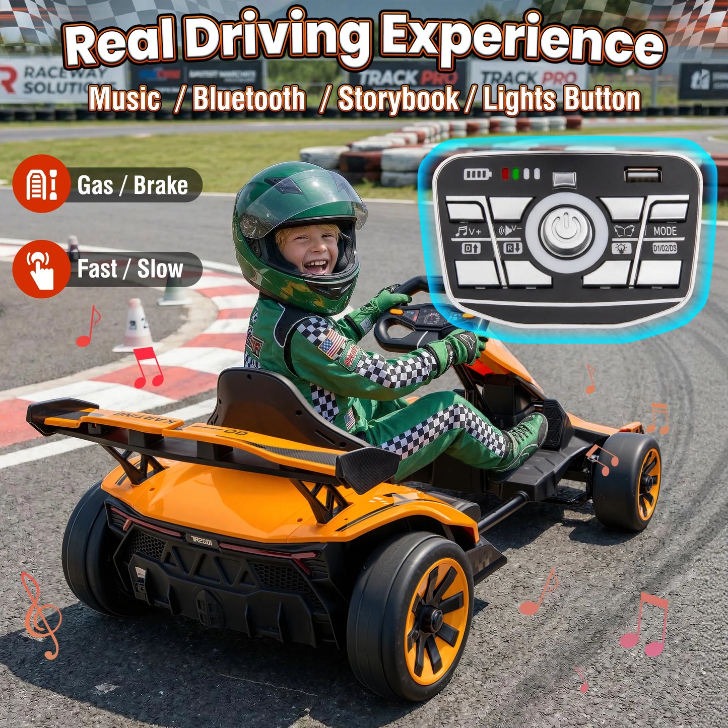 24V 360°Drift Go Kart for Kids | High Speed Drift Racing Car for Kids (Age: 5 to 14 Year)