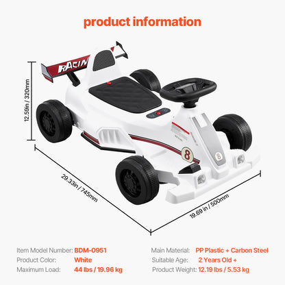 6V Electric Pedal Go Kart for Kids Ages 2–6 | LED Lights | Kids Rider