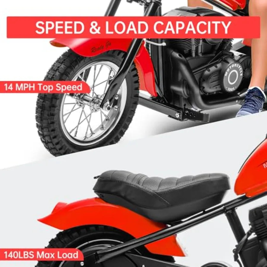 24V Kids Electric Dirt Bike for Ages 5+ | 15 MPH Ride-On Motorcycle | Kids Rider