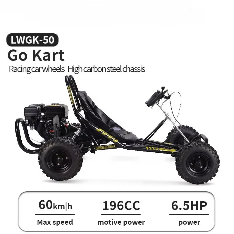 196cc Adult High-Speed Go Kart | 6.5HP Off-Road Go Kart for Adults | Off-Road Adventure