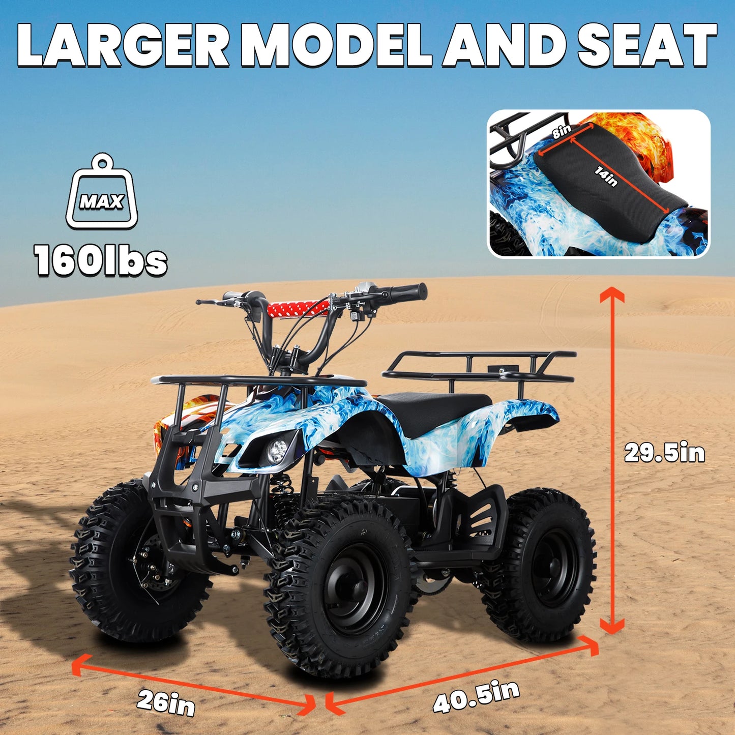 36V Electric ATV Dirt Quad Ride On for Kids - 4-Wheeled Drive 500W Powerful Motor With Real Tyres | All Terrain Off Road Drive