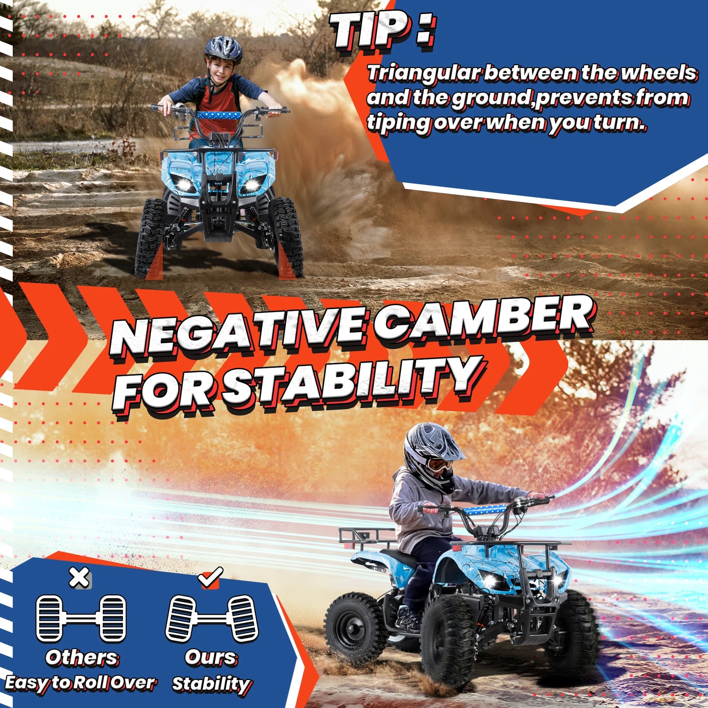 36V Electric ATV Dirt Quad Ride On for Kids - 4-Wheeled Drive 500W Powerful Motor With Real Tyres | All Terrain Off Road Drive