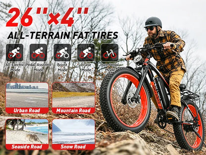 EOEOTWO Heavy-Duty E-Bike | 400 lbs Capacity | 65Nm Torque, 5 Riding Modes | Kids Rider