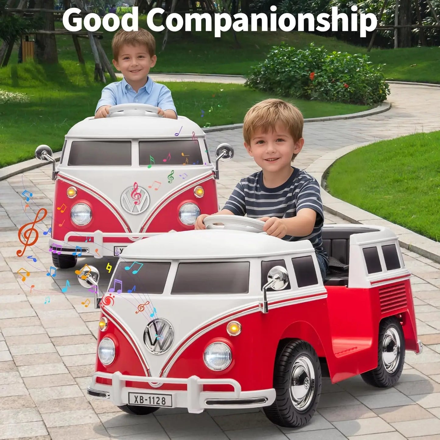6V Kids Ride-On Bus with Lights & Music | Kids Rider | VW Kids Ride On Bus(for 2-5 year Kids)