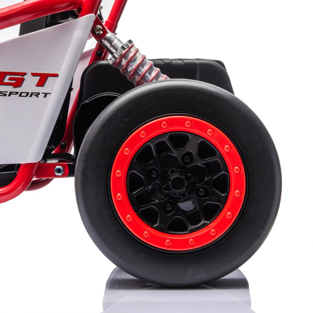 24V Crazy Drift Go Kart | 400W Powerful Ride-On | 5–7.5 MPH W/Protective Roll Cage & EVA Front Tires( Age: 5-14Y)
