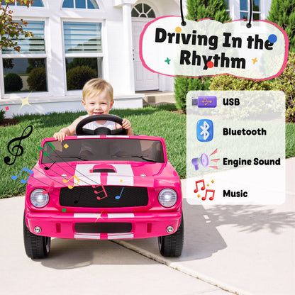 [Official Licensed] - 12V Shelby GT350 Kids Electric Car - 2WD W/ Parent Remote Control & Safety Belt - All-Terrain Ride-On