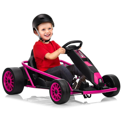 24V Kids Drift Go Kart 2x300W High-Speed 8.5 MPH | High Speed Drifting Car with Full Metal Body(Age: 5-12 Years)