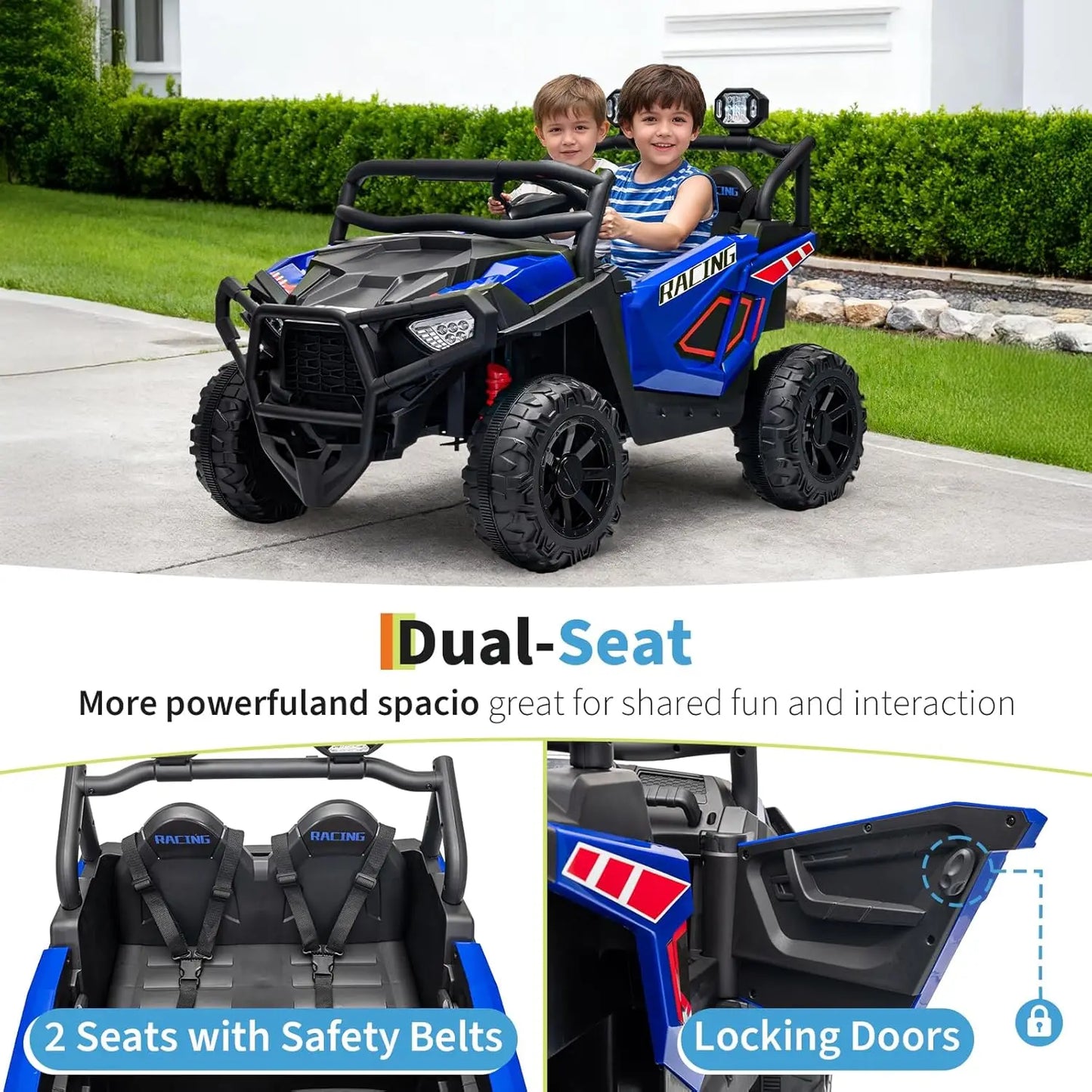 24V 2 Seater Ride on UTV Car Toy for Big Kids with Remote Control (Age: 3-12Y)