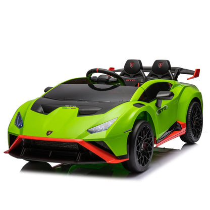 24V Licensed Lamborghini Huracan STO Kids Electric Ride-On Drift Car: 360° Spin