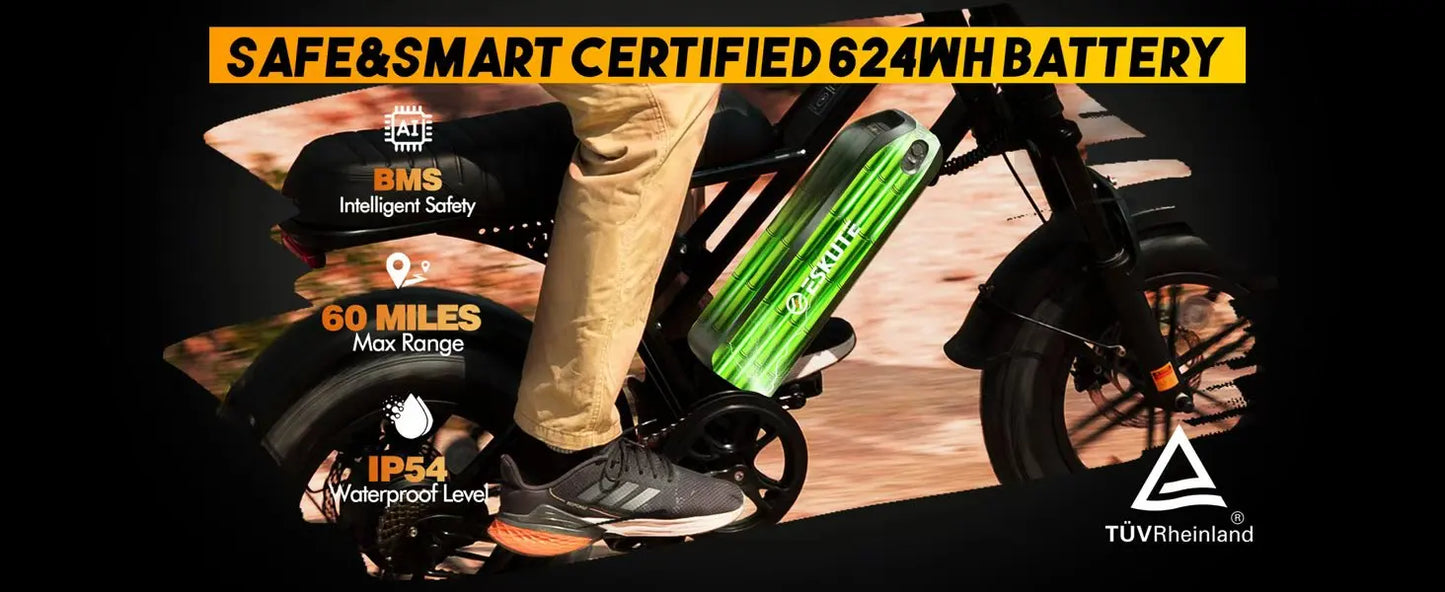 ESKUTE V100 Electric Dirt Bike | 1500W Peak | 48V 13Ah | 28 MPH| 60-Mile Range | Kids Rider