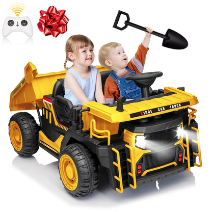 24V 2-Seater Kids Dump Truck 400W w/ Remote & Dump Bed& Shovel