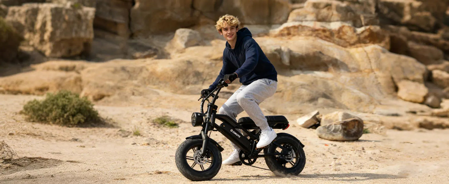 ESKUTE V100 Electric Dirt Bike | 1500W Peak | 48V 13Ah | 28 MPH| 60-Mile Range | Kids Rider