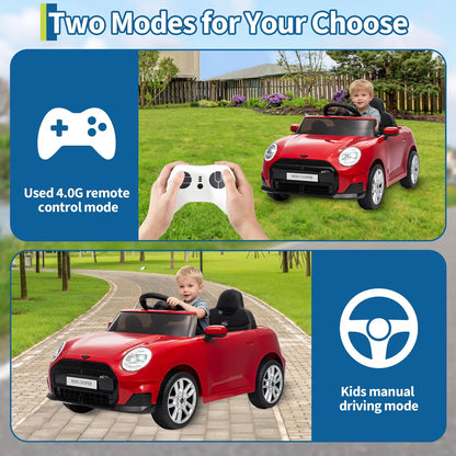 12V Mini Cooper Ride on Car Toy For Kids | Battery-Powered Electric Driving Car for kids With Parental Control