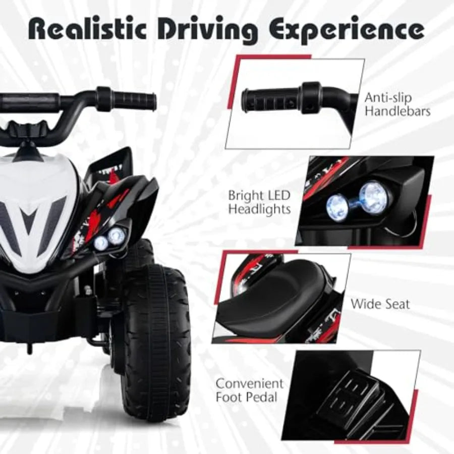 12V Kids Ride-On ATV Quad Off Road 4-Wheeler w/ Lights & Music | Kids Rider