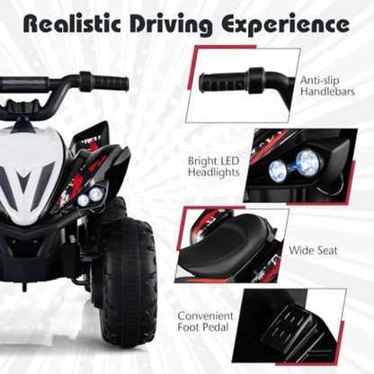 12V Kids Ride-On ATV Quad Off Road 4-Wheeler w/ Lights & Music | Kids Rider