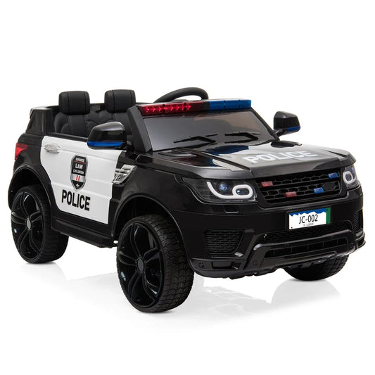 12V Big Kids Police Ride-On Car w/ Remote, Music & LED | 4Wheel Drive | 1-Seater