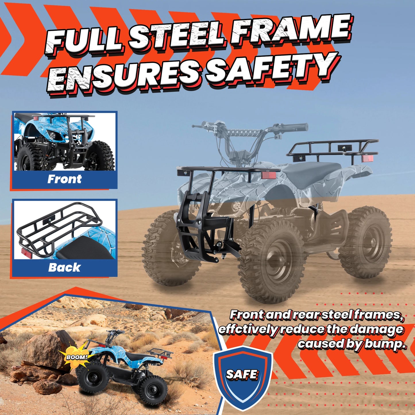 36V Electric ATV Dirt Quad Ride On for Kids - 4-Wheeled Drive 500W Powerful Motor With Real Tyres | All Terrain Off Road Drive