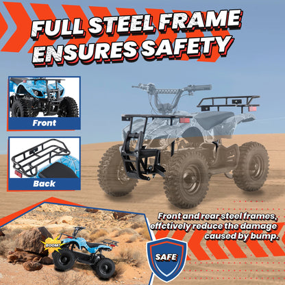 36V Electric ATV Dirt Quad Ride On for Kids - 4-Wheeled Drive 500W Powerful Motor With Real Tyres | All Terrain Off Road Drive