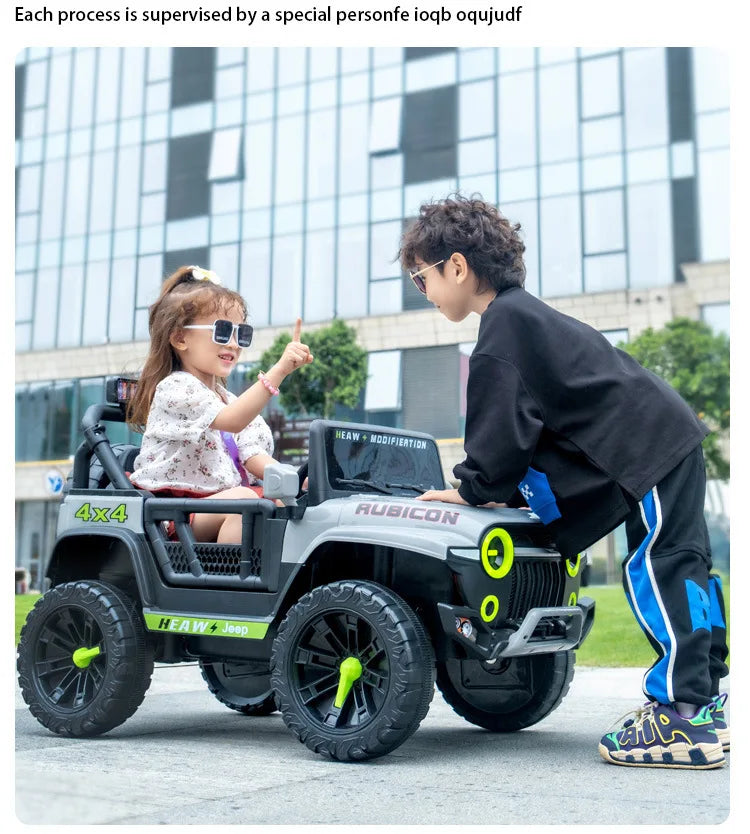 YOGOHALO 12V Kids 4WD Off-Road Ride-On Car/Jeep w/ Remote & LED | 1-Seater
