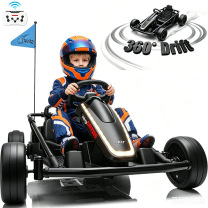 24V 360° Drift Go Kart Ride-On for Kids | 400W Dual Motor | Kids Rider