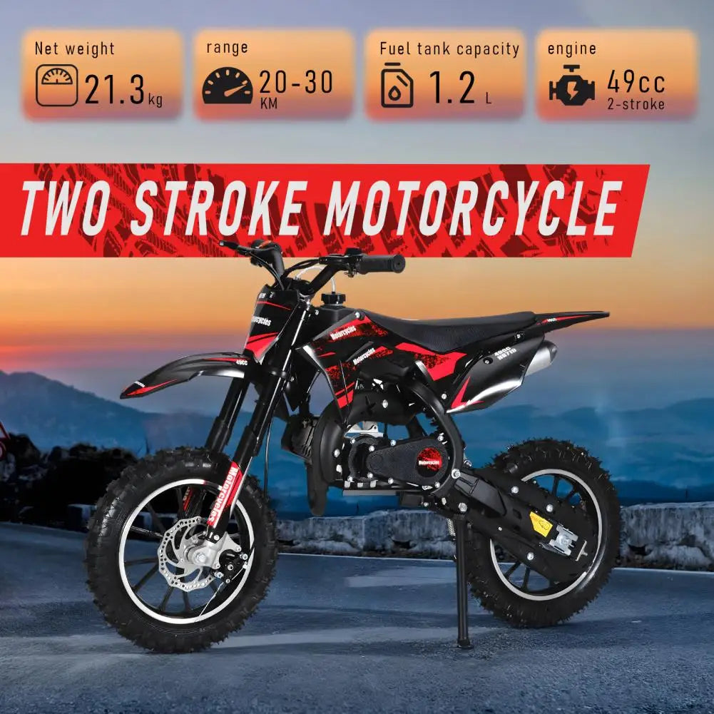 49cc Mini Kids Dirt Bike 2-Stroke Gas Motorcycle W/ Off-Rode Tire Up To 25 MPH