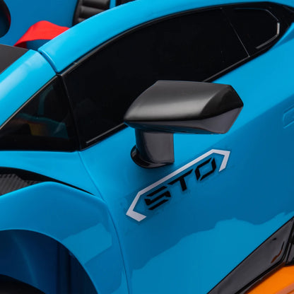 24V Licensed Lamborghini Huracan STO Kids Electric Ride-On Drift Car: 360° Spin