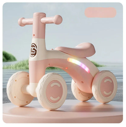 Anti-Tip Baby Balance Bike for Toddlers | 4-Wheel Toddler Training Ride-On(Age: 1-3)