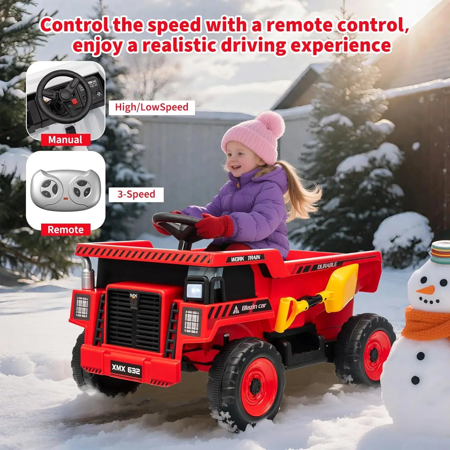 12V Kids Ride-On Dump Truck w/ Remote & Electric Bed | Kids Rider