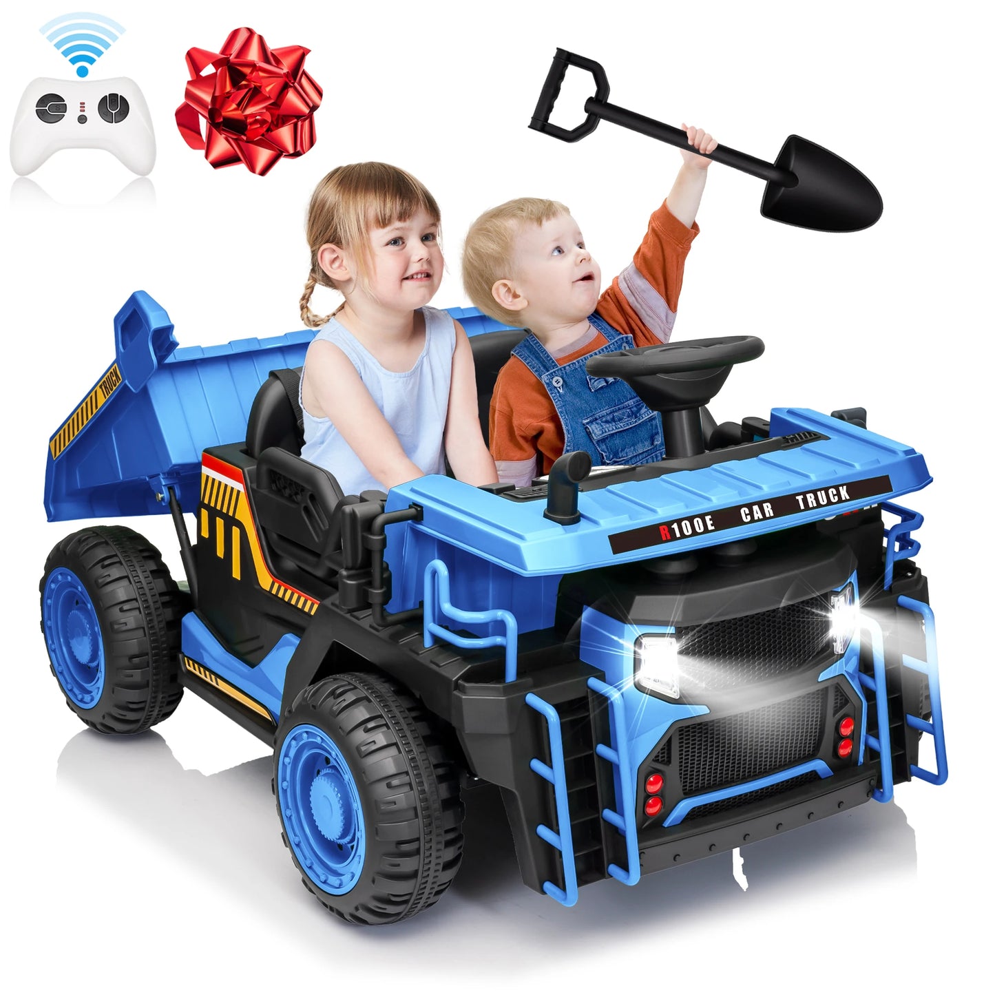24V 2-Seater Kids Dump Truck 400W w/ Remote & Dump Bed& Shovel