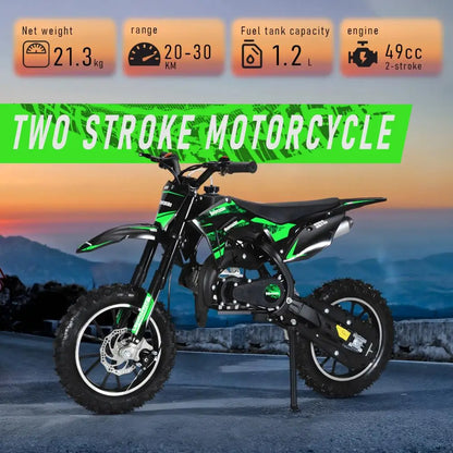 49cc Mini Kids Dirt Bike 2-Stroke Gas Motorcycle W/ Off-Rode Tire Up To 25 MPH