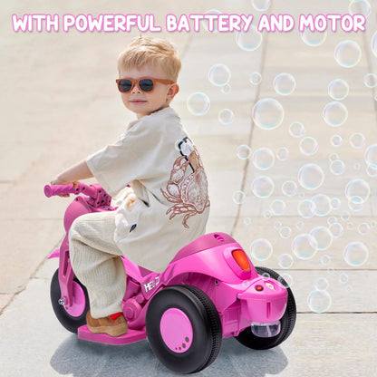 6V Ride-On Bubble Motorcycle for Toddlers & Kids | 3-Wheel Electric Bike | Kids Rider