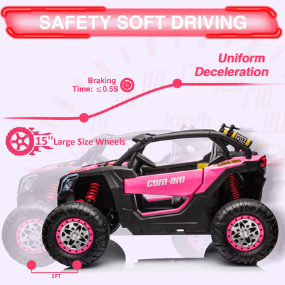 24V 4WD 2-Seater Can Am Maverick Ride On UTV for Kids | W/Remote Control Powerful Electric Vehicle & Leather Seats