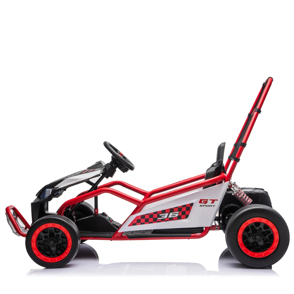 24V 400W Electric Ride On Crazy Go Kart W/Protective Roll Cage & EVA Tires(5 to 12 Years Kid)