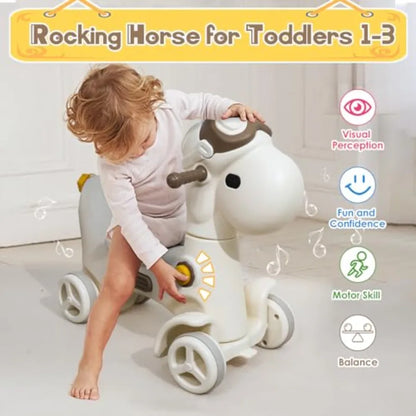 4-in-1 Toddler Rocking Horse | Ride-On, Push Car & Balance Toy | Kids Rider