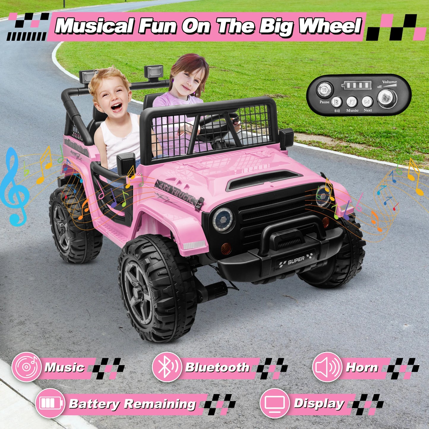 24V 800W 2-Seater Ride-On Truck | 4WD/2WD | Kids Rider