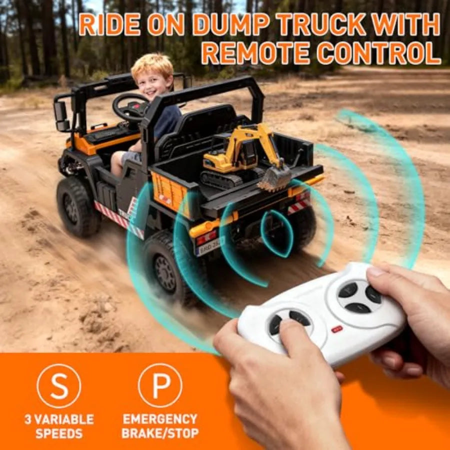 24V Ride On Dump Truck for Kids with Powerful 2X55W Motors | Construction Vehicle for Kids(Age: 4+ Yrs)