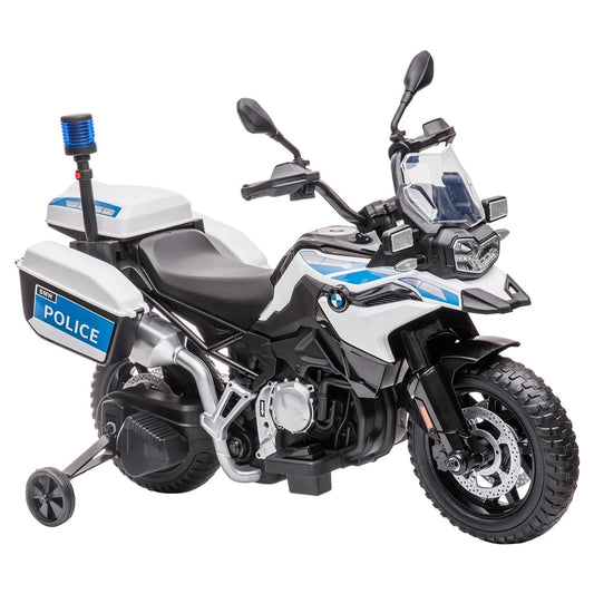 12V Kids Ride on Police Motorbike | Electric Cops Motorcycle with Training Wheels & Siren