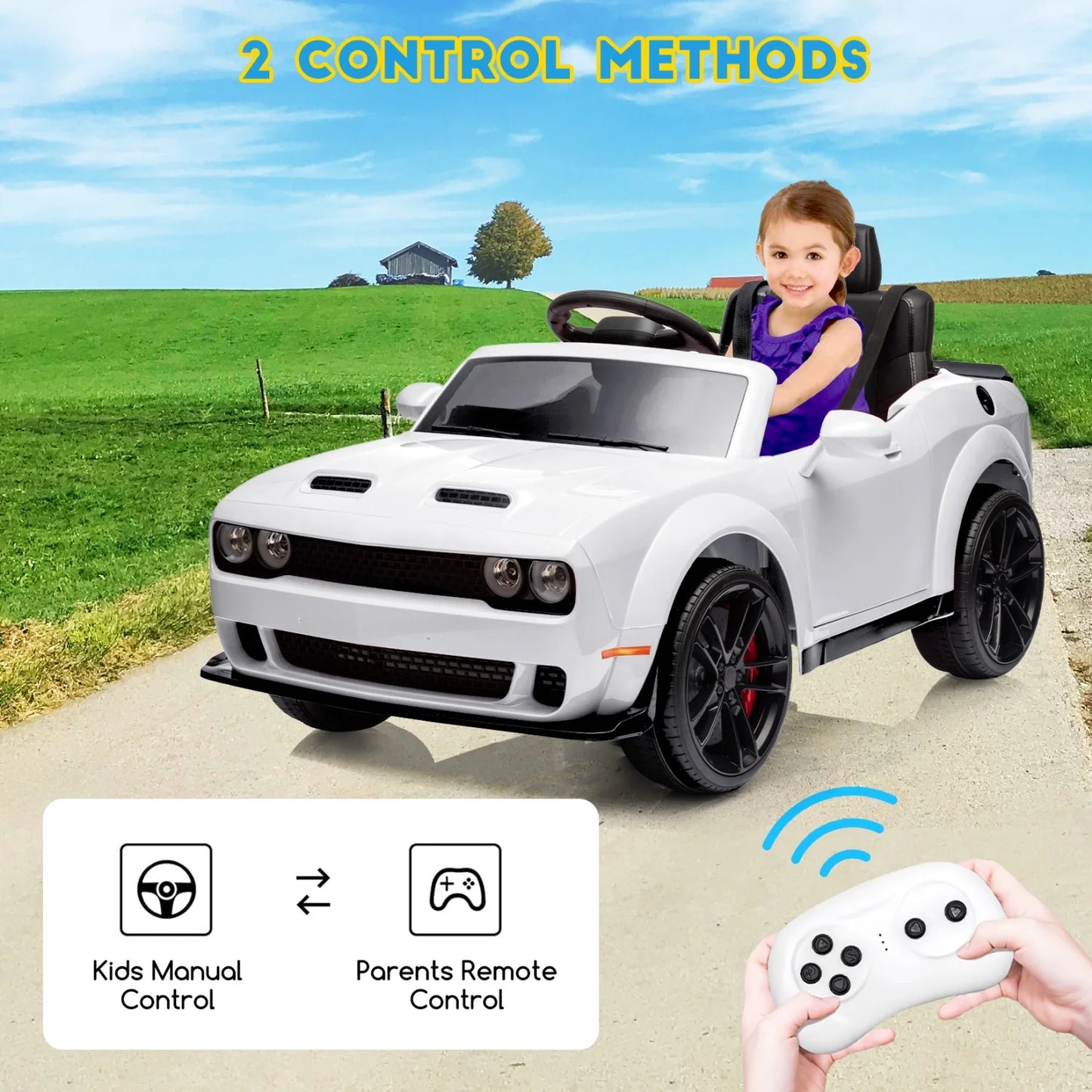 12V Kids Electric Ride-On Police Car with Remote & LED | Kids Rider(Recommended Age - 3-6 Years)