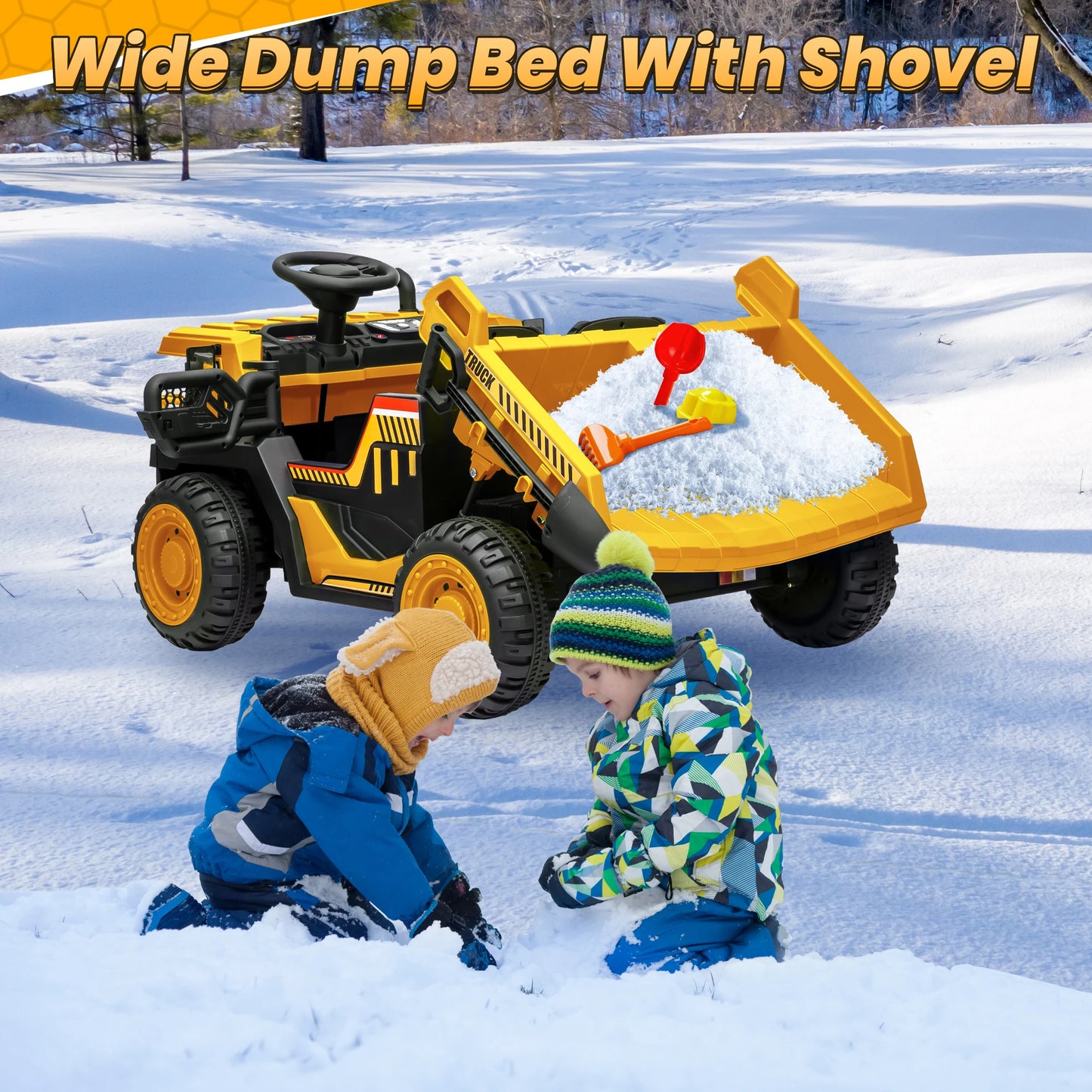 24V 2-Seater Kids Dump Truck 400W w/ Remote & Dump Bed& Shovel