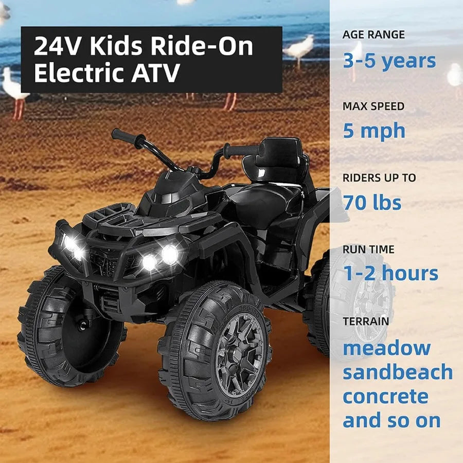 24V Kids Ride-On ATV 4-Wheeler w/ Music | Kids Rider(Age: 3- 12Y)